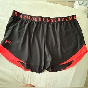 Under Armour Black and Orange Shorts